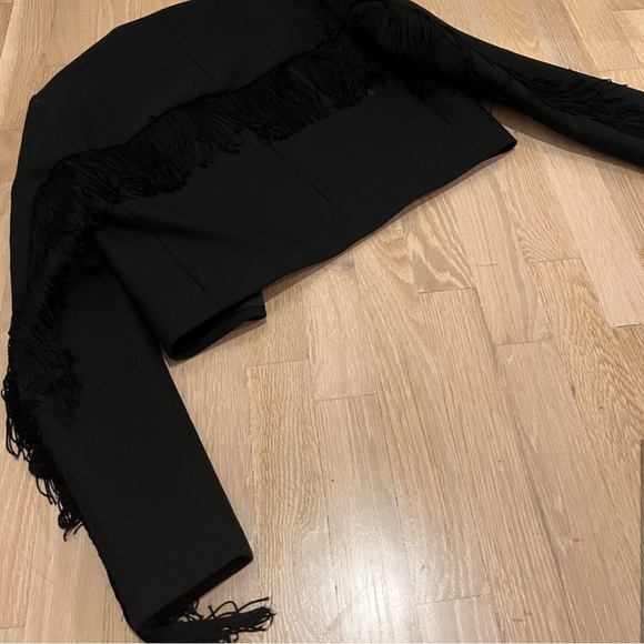 Maje cropped women’s blazer with fringe - Picture 11 of 14